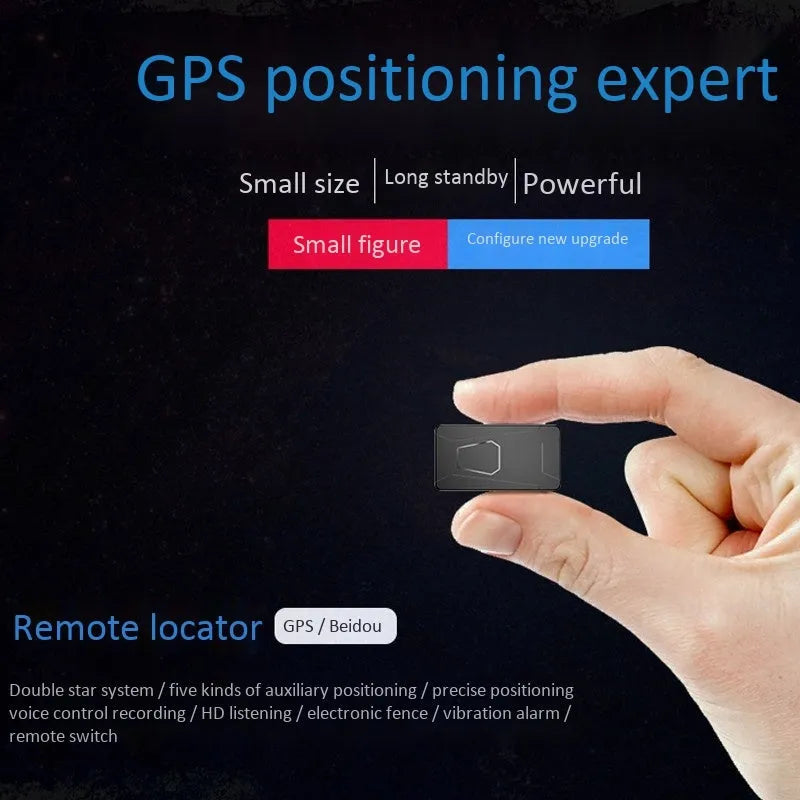 Black plastic car GPS tracker SK7-1 with 1280M memory and multiple alarm modes, size 4.8*2.8*1.8MM