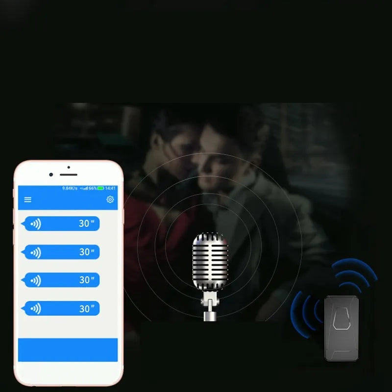 Black plastic car GPS tracker SK7-1 with 1280M memory and multiple alarm modes, size 4.8*2.8*1.8MM