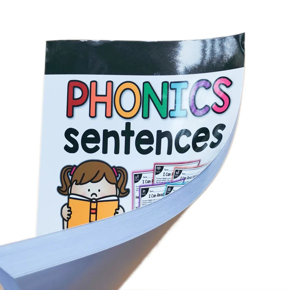 Children's English phonics reading worksheet A4 size 21cm by 14cm for ages 6+