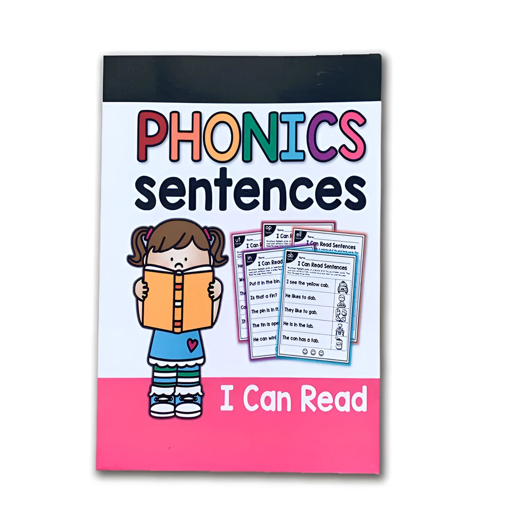 Children's English phonics reading worksheet A4 size 21cm by 14cm for ages 6+