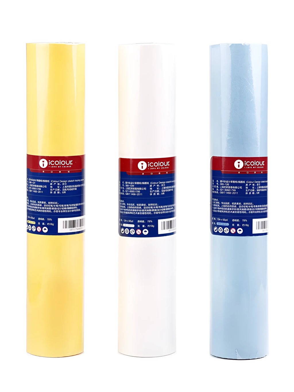 Aikale sketch scroll paper roll in white or yellow, showing width options of 30.5cm and 46cm on a wooden desk