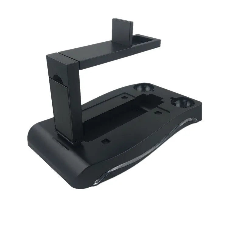 Black VR gamepad charger base for PlayStation 4 VR controllers with ABS plastic construction