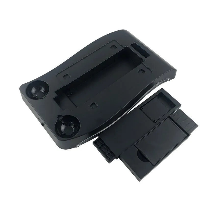 Black VR gamepad charger base for PlayStation 4 VR controllers with ABS plastic construction
