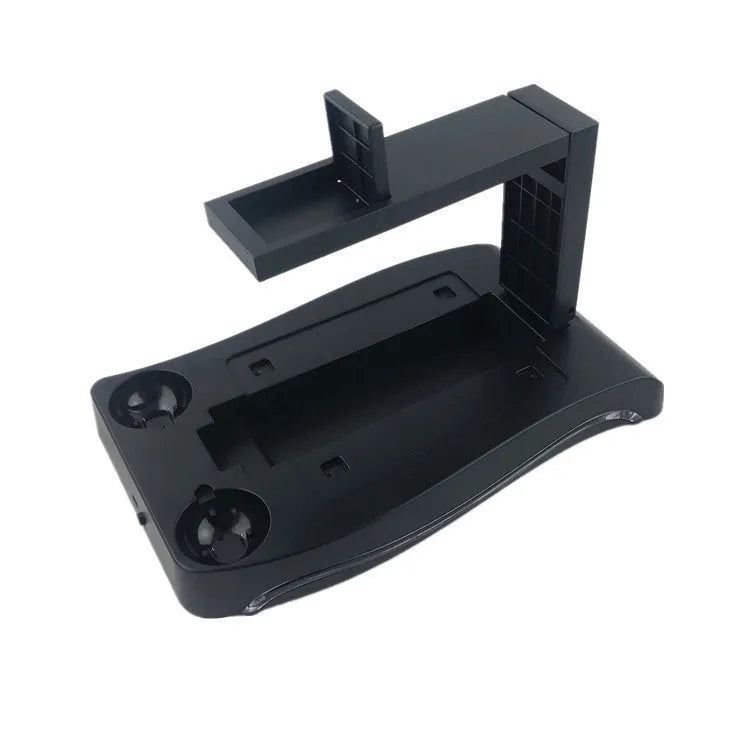 Black VR gamepad charger base for PlayStation 4 VR controllers with ABS plastic construction
