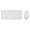 Wireless keyboard and mouse set on desk, full-size keyboard and optical mouse with USB receiver