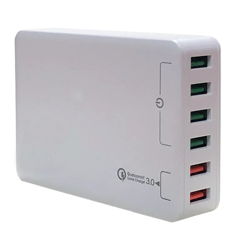 Black and white 60W desktop fast charger with USB port and indicator light