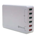 Black and white 60W desktop fast charger with USB port and indicator light