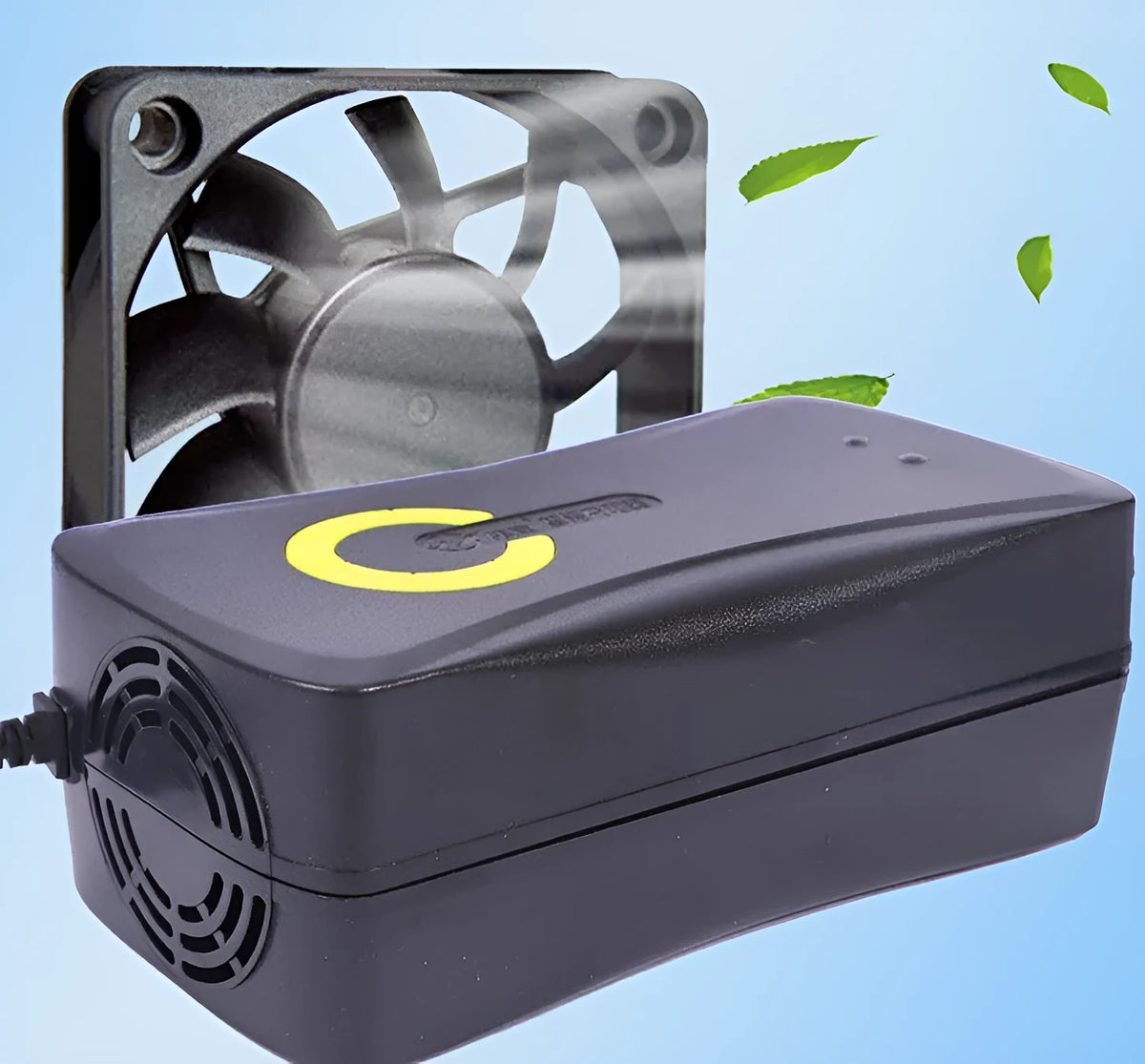 72V 20Ah lead-acid battery charger with pulse repair and automatic power-off, alloy shell, black, 192x98x66mm