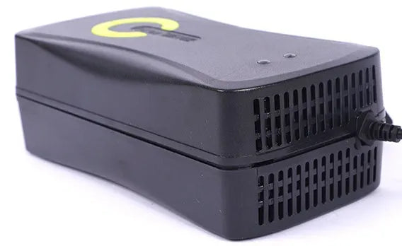 72V 20Ah lead-acid battery charger with pulse repair and automatic power-off, alloy shell, black, 192x98x66mm