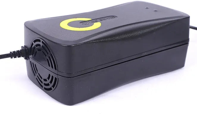 72V 20Ah lead-acid battery charger with pulse repair and automatic power-off, alloy shell, black, 192x98x66mm