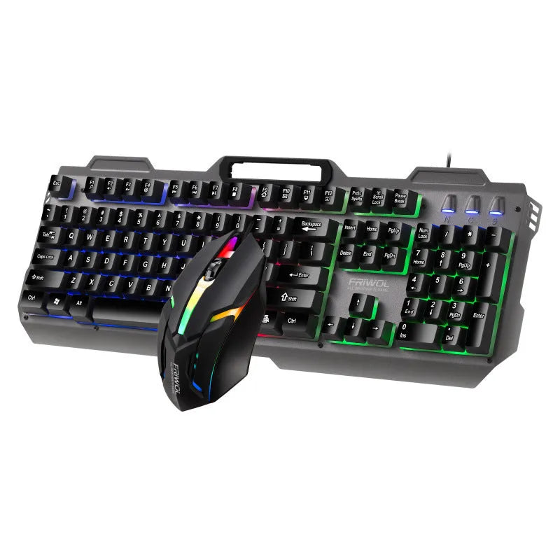 Friends Wolf KT600 wired gaming keyboard and mouse set in black with USB backlit keyboard