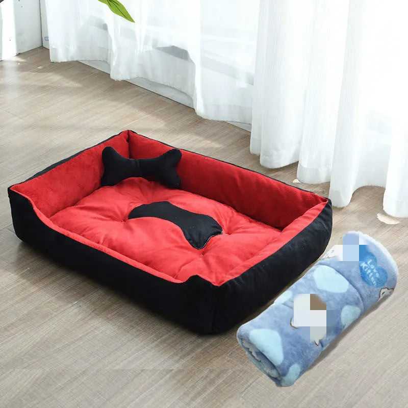 Four Seasons dog bed with raised edge pillow, Oxford cloth, PP cotton fill, dark grey, suitable for small to medium dogs