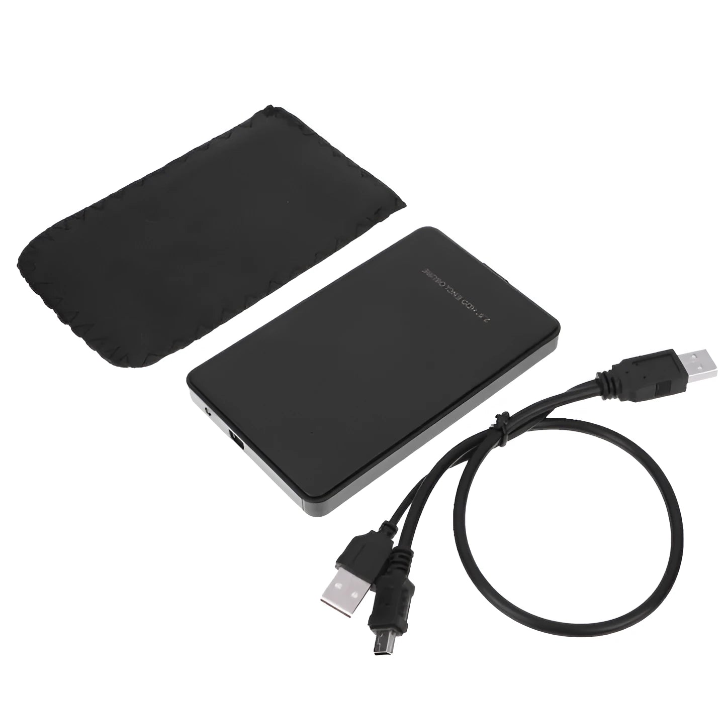 USB 2.0 2.5 inch IDE hard drive external enclosure in black aluminium magnesium alloy