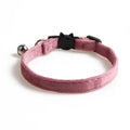 Adjustable velvet dog collar with bowknot in blue, 1x28cm, for small pets