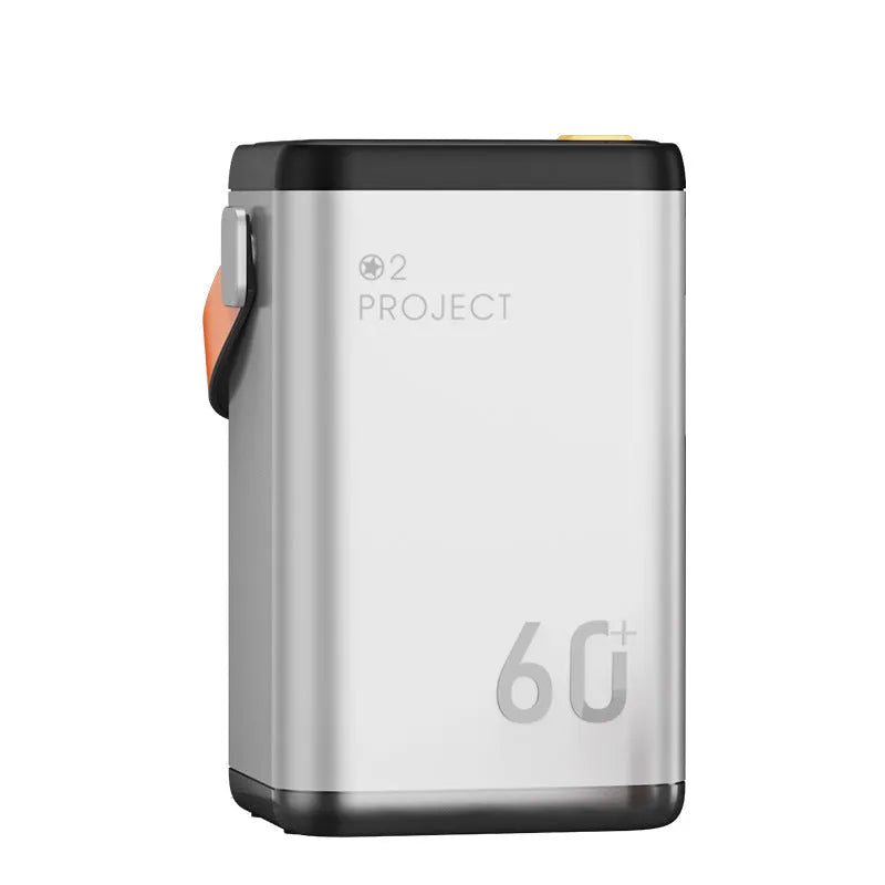 Yuantu Culture grey outdoor power bank showing multiple USB ports and large 60000mAh capacity label
