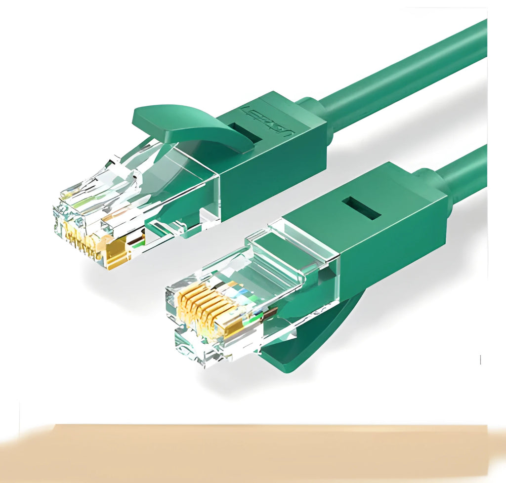 UGREEN green coloured CAT5e Ethernet network cable with RJ45 connectors