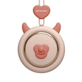 Mini bladeless neck fan with hanging rope shown in a cute pet design colour.