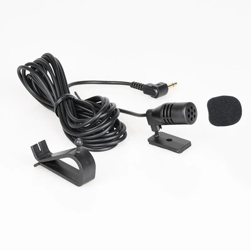 Black Bluetooth car microphone with three style options for vehicle installation