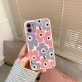 Yellow flower design all-inclusive anti-drop TPU phone case for Apple iPhone with electroplating lens cover