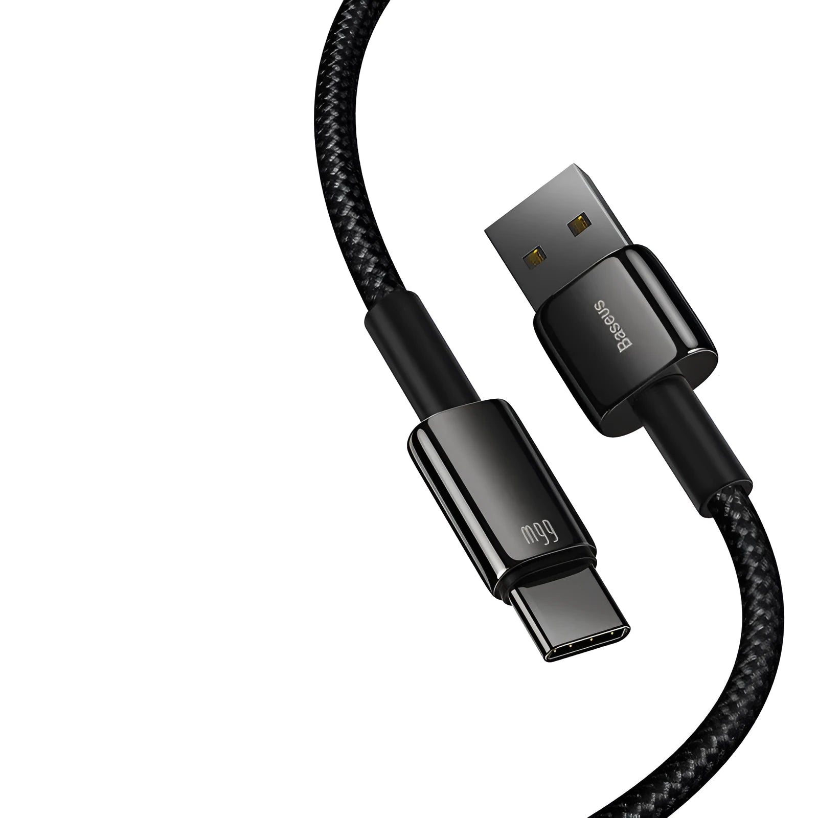 Baseus USB C fast charging cable for Android phones showing 66W 5A 6A specifications