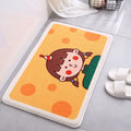 Polyester floral anti-slip bathroom floor mat in 40x60cm size with plant flower pattern