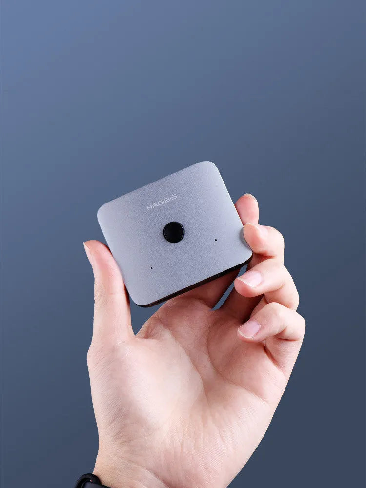 Grey HDMI 1.2 switcher device with two input ports and one output port for 4K video distribution