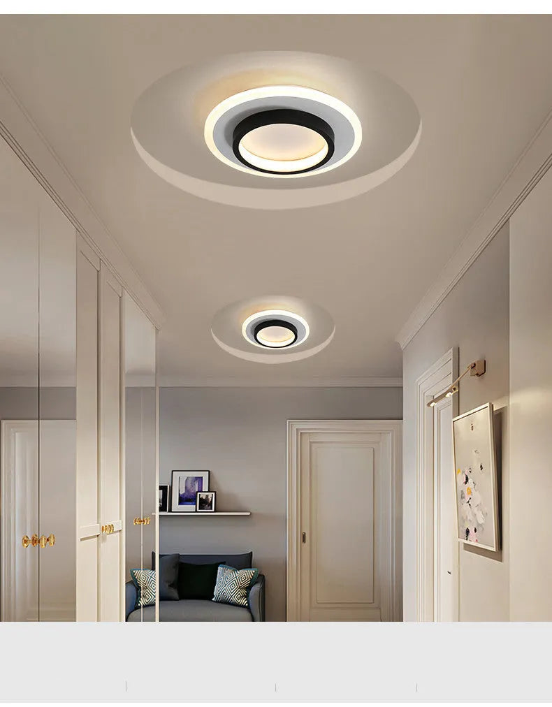 Black finish LED corridor light with acrylic diffuser on indoor wall