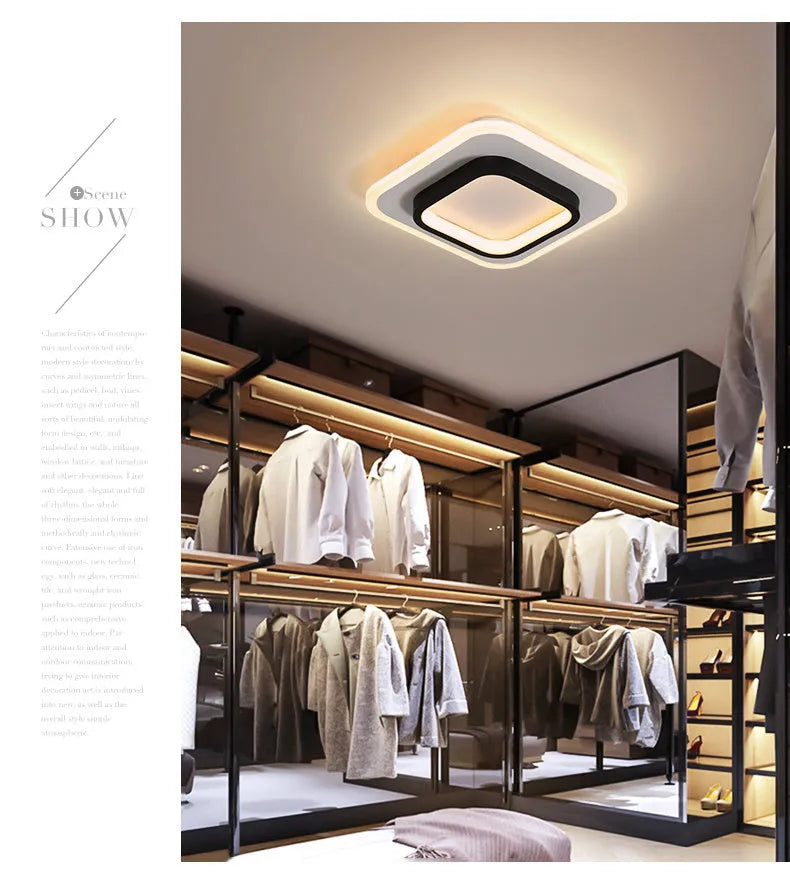 Black finish LED corridor light with acrylic diffuser on indoor wall