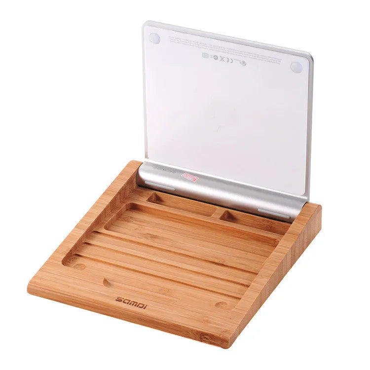 Bamboo wood Bluetooth touchpad bracket for Apple tablets on desk