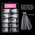 Box of 100 ultra-thin non-marking nail art sheets with scale in transparent colour