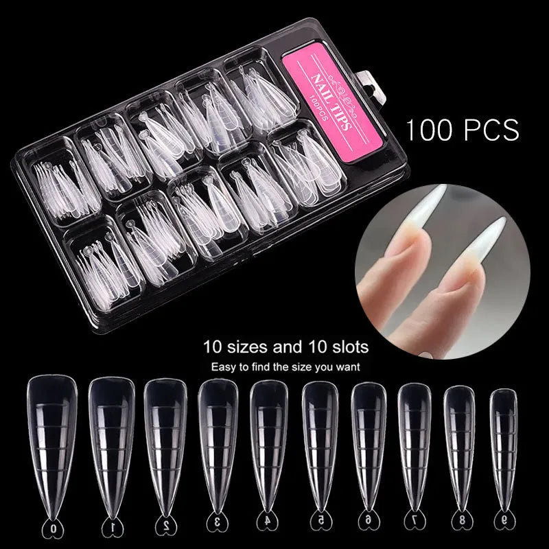 Box of 100 ultra-thin non-marking nail art sheets with scale in transparent colour