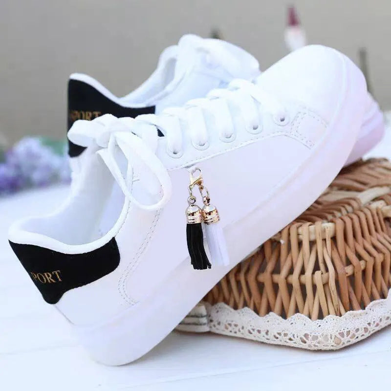 Women's pink and black mesh fashion casual flat shoes with breathable interior and rubber sole