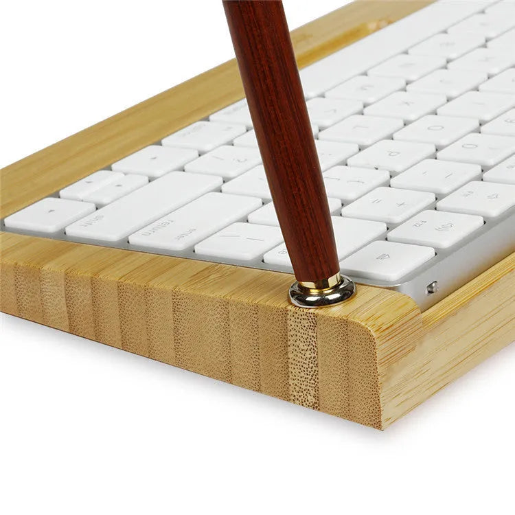 Bamboo Apple Bluetooth Keyboard Carrier for 2nd Gen keyboard, 31.5 x 14.7 x 2.3 cm, natural wood finish