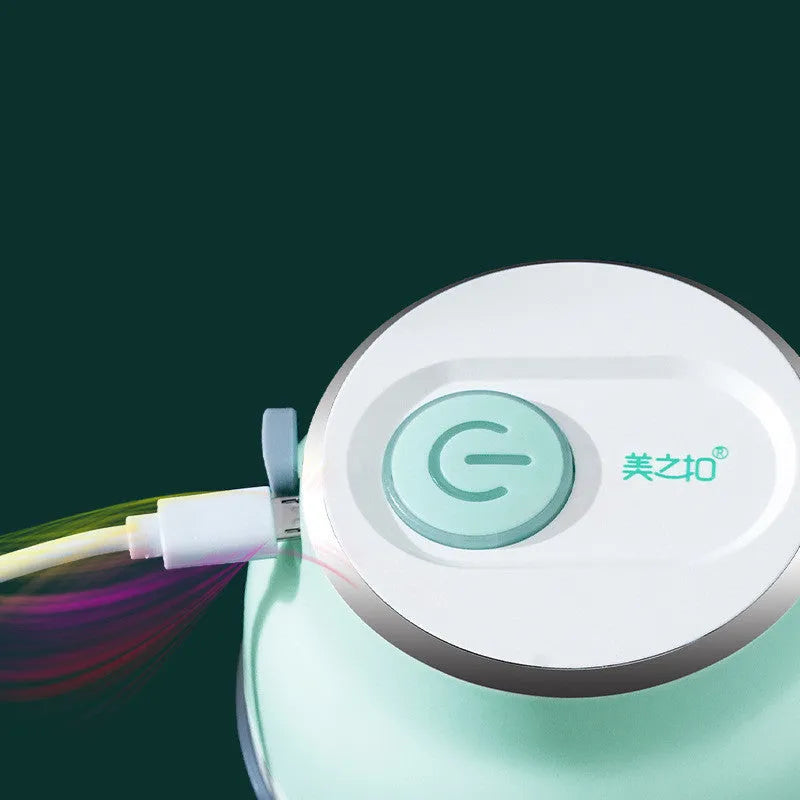 Portable electric mini food chopper with transparent cup and stainless steel blades