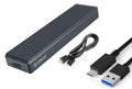 M.2 NVMe external SSD case with USB 3.1 Type-C in silver aluminium alloy finish