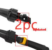 Water-driven rotary cleaning brush in black and yellow for car tyre and wheel cleaning with garden hose