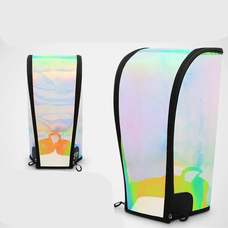 Colourful transparent bag hat with adjustable buckle for waterproof ball bag protection