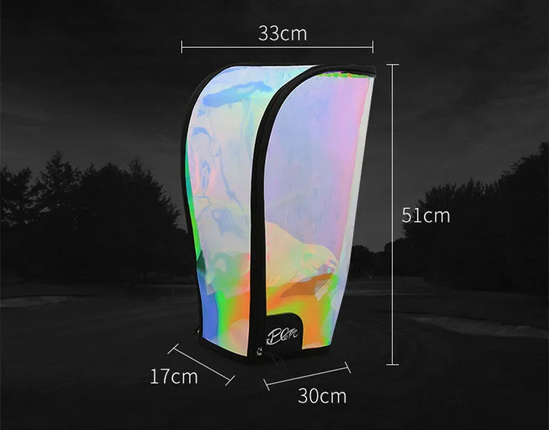 Colourful transparent bag hat with adjustable buckle for waterproof ball bag protection