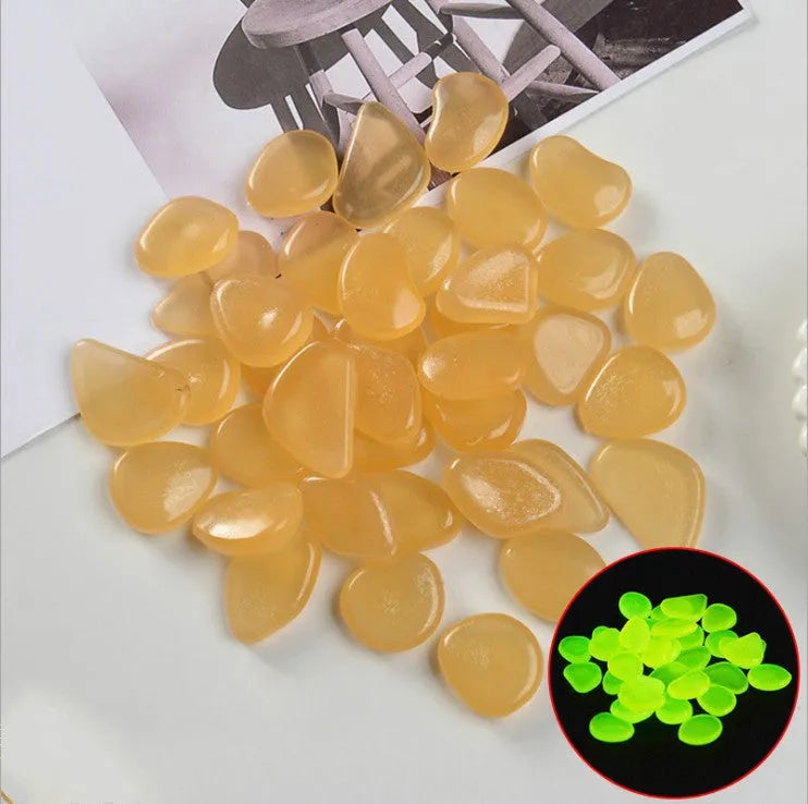 Qiming luminous fluorescent pebbles in mixed colours for aquarium and garden decoration