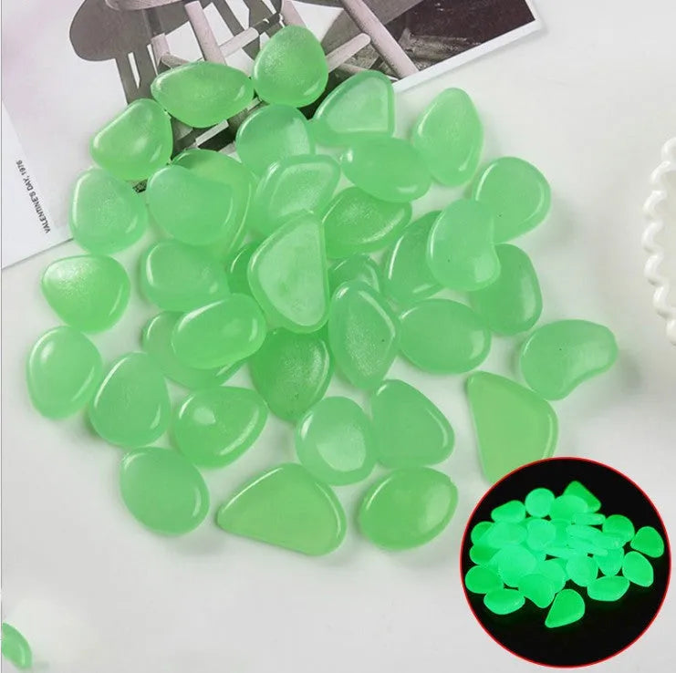 Qiming luminous fluorescent pebbles in mixed colours for aquarium and garden decoration