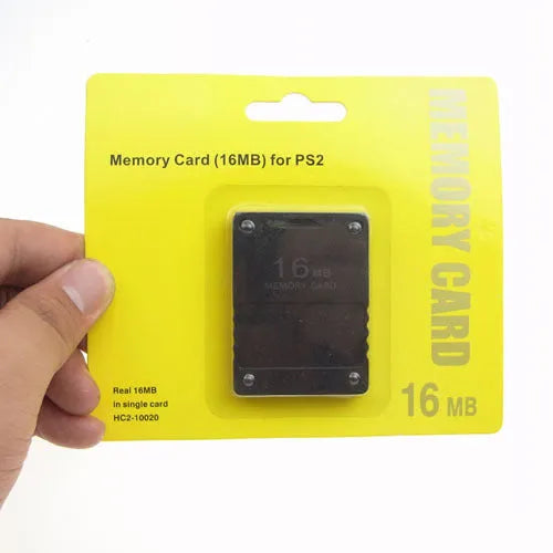 PS2 memory card game accessory with plug-in connector, multiple colours and capacities