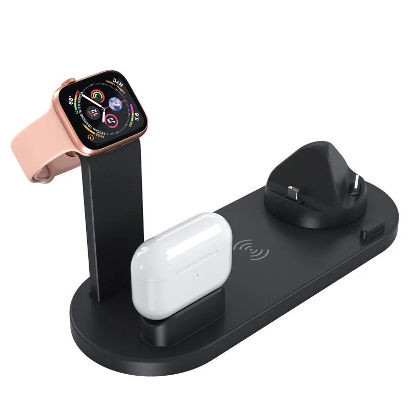 Three-in-one wireless charging station for iPhone, Apple Watch, and earbuds with charging bracket