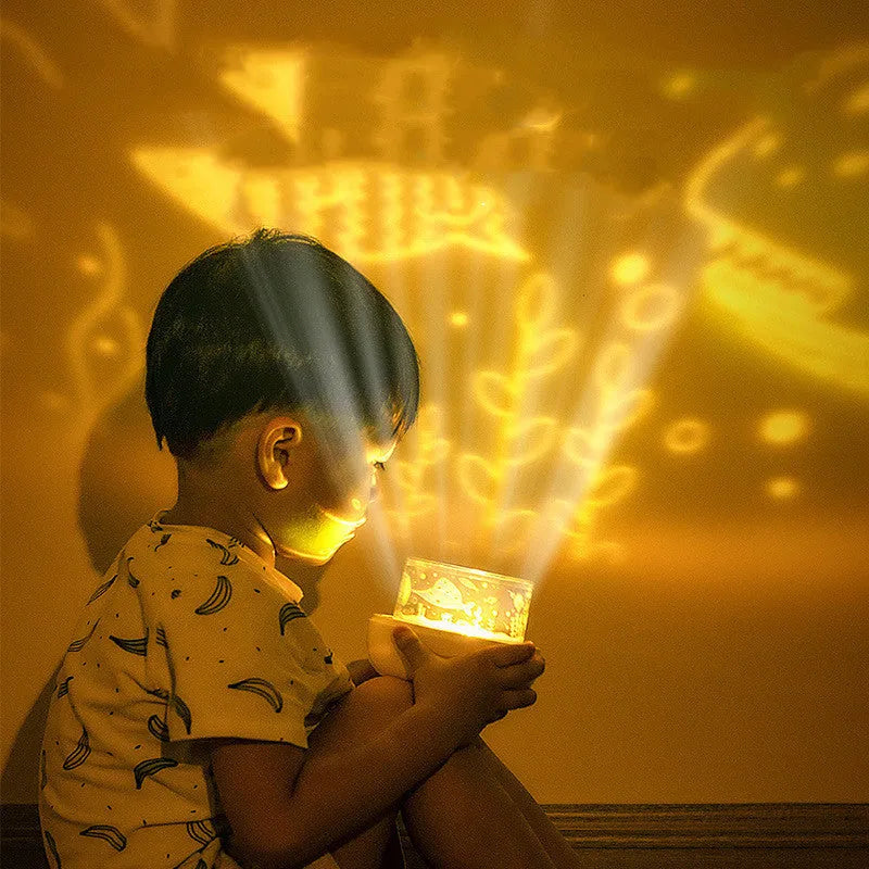 Rotatable star projector night light with music, USB charging, plastic lampshade, astronaut bear slide