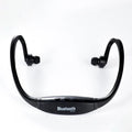 S9 rear-mounted sports Bluetooth headset with hanging ear hooks and OLED power display in black