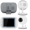 White 3.5 inch digital wireless baby monitor with separate UFO-style camera for nursery monitoring