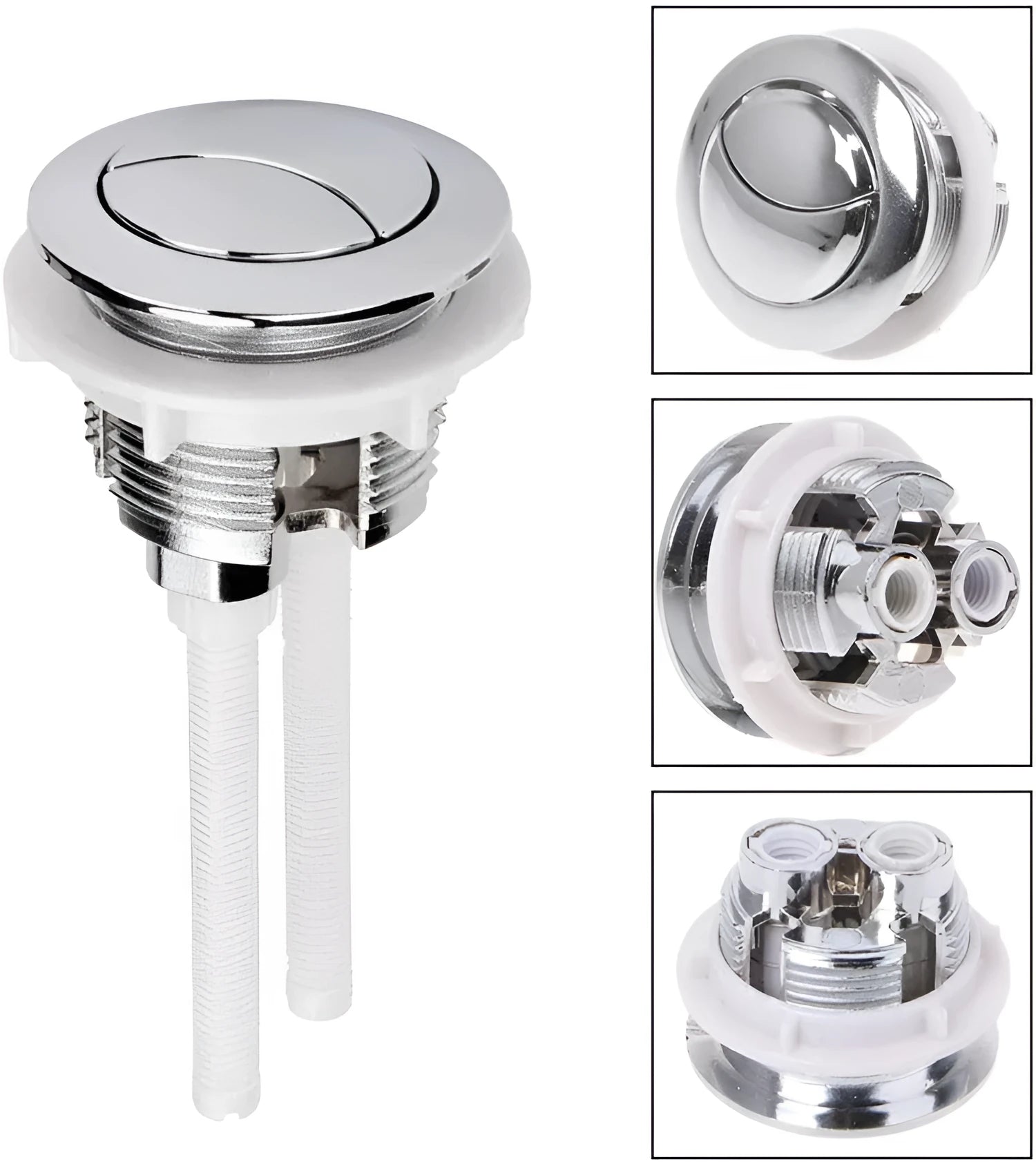 ABS plastic double flush button replacement kit for toilets, showing 38mm specification.
