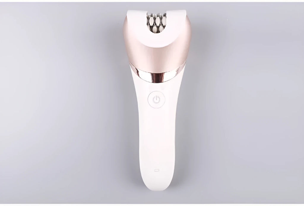 Five-in-one rechargeable ladies shaver and plucker in white, ABS body, whole body washing, 0.9KG