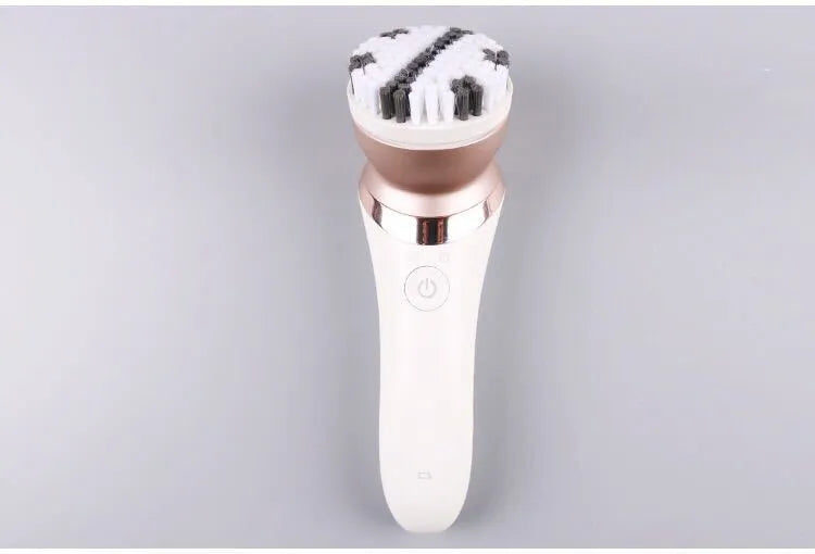 Five-in-one rechargeable ladies shaver and plucker in white, ABS body, whole body washing, 0.9KG