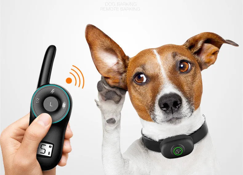 Rechargeable remote dog training collar with waterproof black or orange receiver