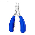Stainless steel nail clippers with coloured ABS handles and dead skin trimming accessories